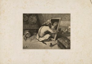 Scimmia allo specchio da Eugene Leroux