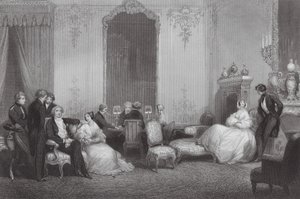 Una famiglia parigina (incisione) da Eugene Louis (after) Lami