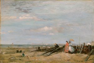 Una scena di spiaggia a Trouville, 1860s da Eugene Louis Boudin