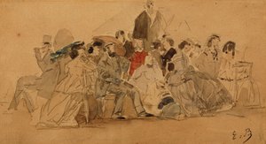 Pomeriggio sulla spiaggia, c.1865 da Eugene Louis Boudin