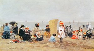 Scena di spiaggia, Trouville, 1881 da Eugene Louis Boudin