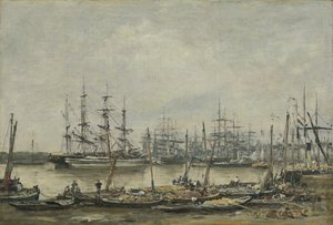 Bordeaux, i moli, 1874 da Eugene Louis Boudin
