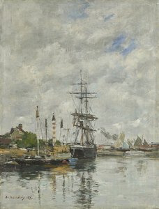 Deauville, il bacino delle barche da Eugene Louis Boudin