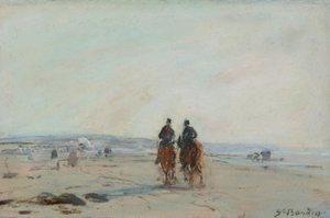 Due cavalieri sulla spiaggia da Eugene Louis Boudin