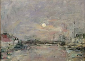 Crepuscolo sul molo commerciale a Le Havre da Eugene Louis Boudin