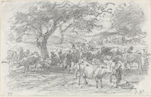 Pastore e bestiame da Eugene Louis Boudin