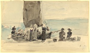 Caricamento delle Barche da Eugene Louis Boudin