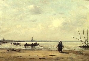 Bassa marea vicino a Honfleur da Eugene Louis Boudin