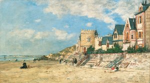 Torre Malakoff e la Riva a Trouville; La Tour Malakoff et le Rivage a Trouville, 1877 da Eugene Louis Boudin
