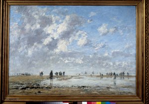 Marea bassa a Etaples. Dipinto di Eugene Louis Boudin (1824-1898) da Eugene Louis Boudin