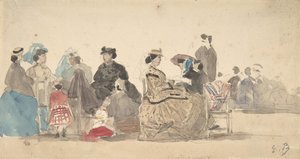 Sulla spiaggia da Eugene Louis Boudin
