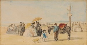 Sulla spiaggia da Eugene Louis Boudin