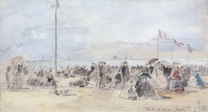 Persone sulla Spiaggia, Trouville da Eugene Louis Boudin