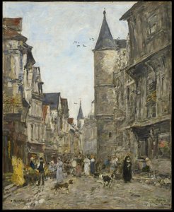 Rue Saint-Romain, Rouen da Eugene Louis Boudin