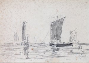 Barche a vela sul mare da Eugene Louis Boudin