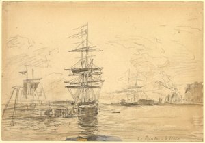 Navi in porto, c. 1875 da Eugene Louis Boudin