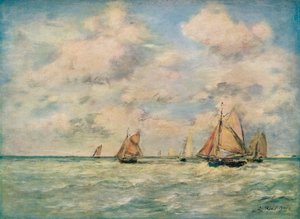 Sortie Des Barques A Trouville, XIX secolo da Eugene Louis Boudin
