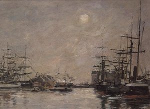 Il bacino della Barre, Le Havre da Eugene Louis Boudin