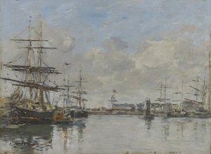 Il porto di Le Havre, c.1885-90 da Eugene Louis Boudin