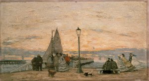 Il Molo a Trouville: Tramonto, 1862 da Eugene Louis Boudin