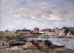 Trouville: Vista verso Deauville in giorno di mercato