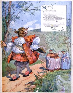 La rana che aspirava a diventare grande come il bue, c. 1900 (incisione) da Eugene Louis Gillot