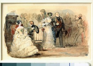 Una ricezione sotto Luigi Filippo. Acquerello di Eugene Lami (1800-1890)