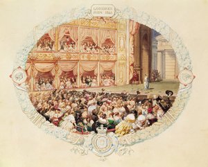 Interno del Teatro di Sua Maestà, chiusura della stagione del 1841 - Addio Mlle Rachel da Eugene Louis Lami