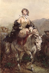 Giovane donna su un cavallo da Eugene Louis Lami
