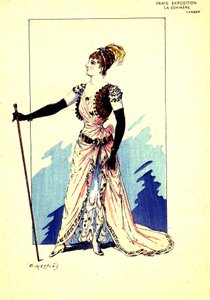 Costume per la commedia "Il pettegolezzo" (incisione) da Eugene Mesples