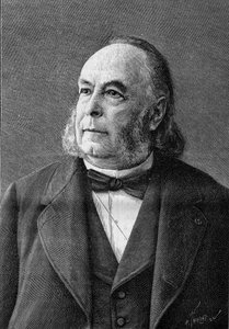 Ritratto di Edmond Fremy (1814-1894), chimico francese (da una fotografia di Eug. Pirou). Incisione in "La Nature: revue des sciences et de leurs applications aux arts et a l