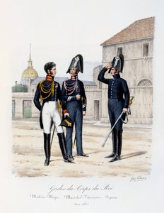 Gardes-du-Corps de Roi, Medico-Maggiore, Maresciallo-Veterinario e Piqueur, 1820-30 da Eugene Titeux