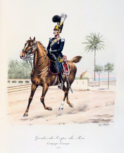 Gardes-du-Corps de Roi, Campagna spagnola, 1823, c. 1814-1830 da Eugene Titeux