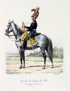 Gardes-du-Corps de Roi, trombettiere in piccola tenuta, 1815 da Eugene Titeux