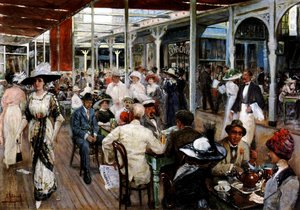 La terrazza di un caffè, Mar del Plata, Argentina, 1912 da Eugenio Alvarez Dumont