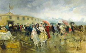 Fuori dalla Plaza de Toros, Madrid, 1897 da Eugenio Lucas Villamil