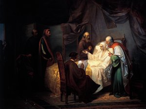 Dante Alighieri sul letto di morte