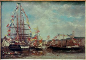 Festa nel porto di Honfleur da Eugene Louis Boudin
