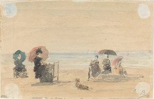 Ombrelloni, Trouville da Eugène Boudin