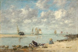 Lavandaia vicino a Trouville da Eugène Boudin
