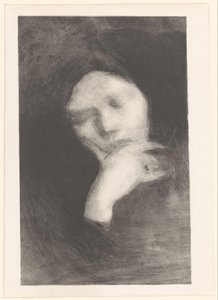 Volto di una donna meditante da Eugène Carrière