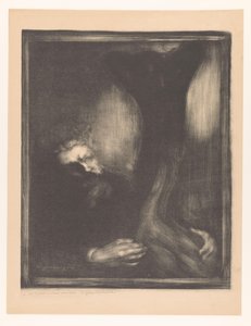 Ritratto di Rodin con una scultura da Eugène Carrière