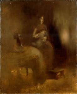 Donna con un bambino in grembo da Eugène Carrière