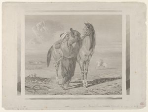 Un turco che sella il suo cavallo, 1824