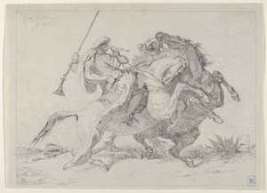 Collisione di Cavalieri Mori, 1834 da Eugène Delacroix