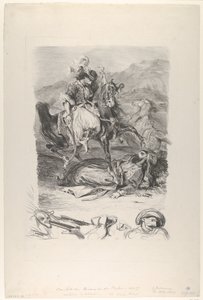 Combattimento del Giaour e del Pascià, 1827 da Eugène Delacroix