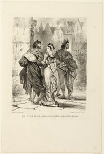 Faust che cerca di sedurre Margherita, da Faust da Eugène Delacroix