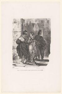 Faust cerca di sedurre Margherita da Eugène Delacroix