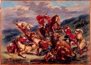 Francese: Chasse au lion da Eugène Delacroix
