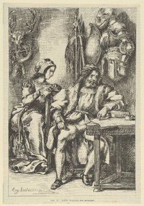 Goetz von Berlichingen che scrive le sue memorie, dopo il 1845